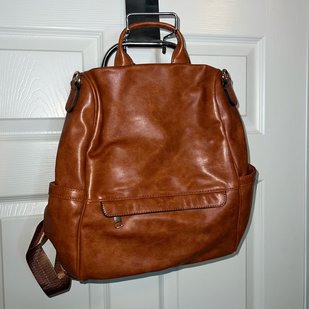 Faux Leather Backpack